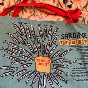 Trader Joe's Sardine Toast Tote Bag